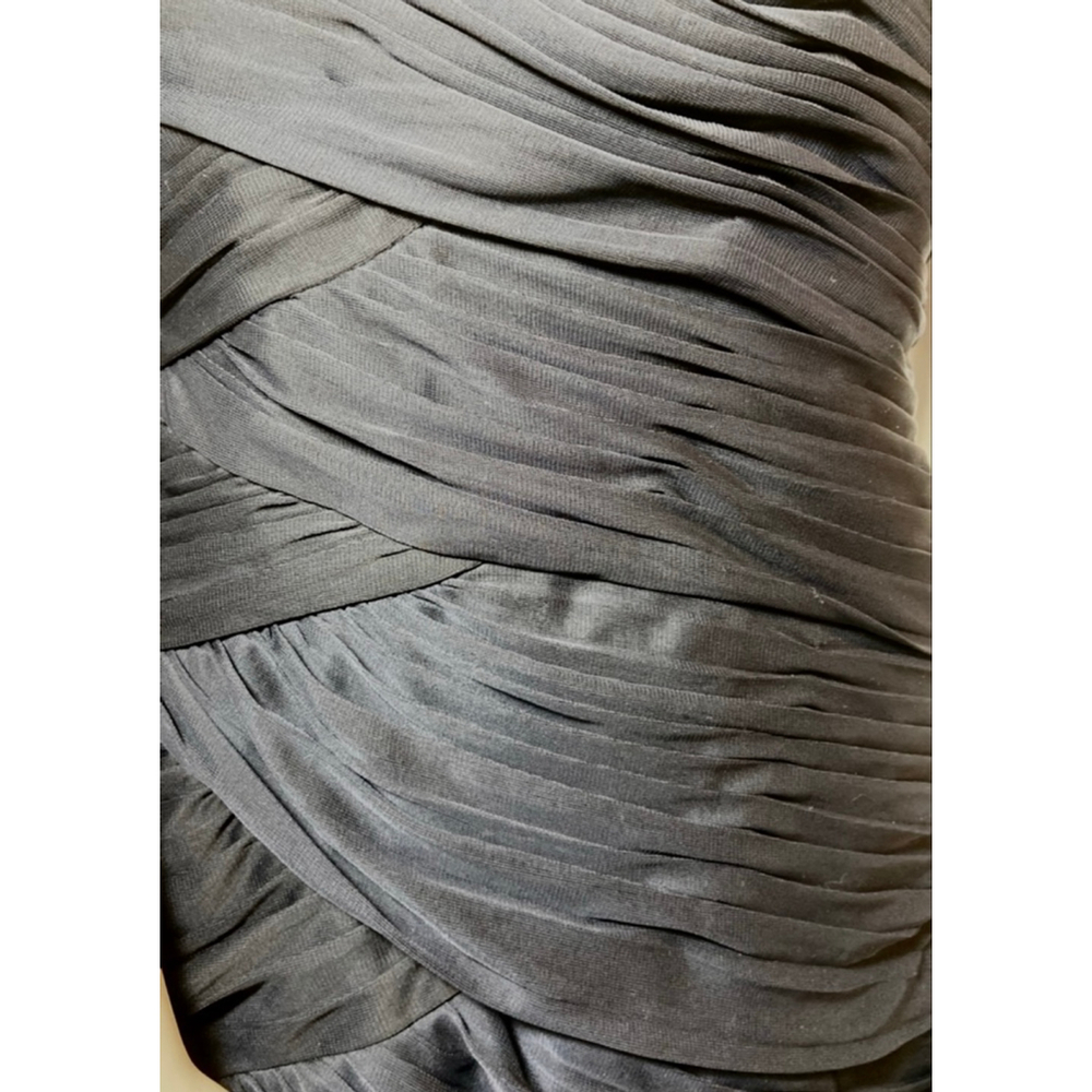 Adrianna Papell Navy Blue Beaded Illusion Neck Ruched Bodycon Cocktail Dress 16W - Picture 14 of 14